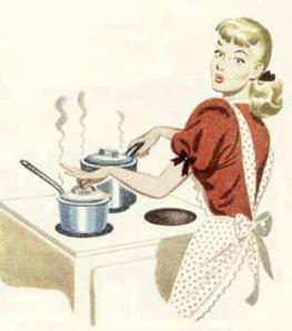50s woman cooking